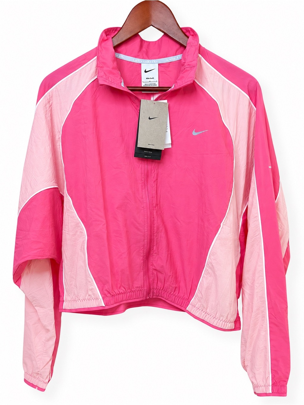 Nike Repel UV Running Jacket Pink Women's L NWT UPF 40+ Oversized